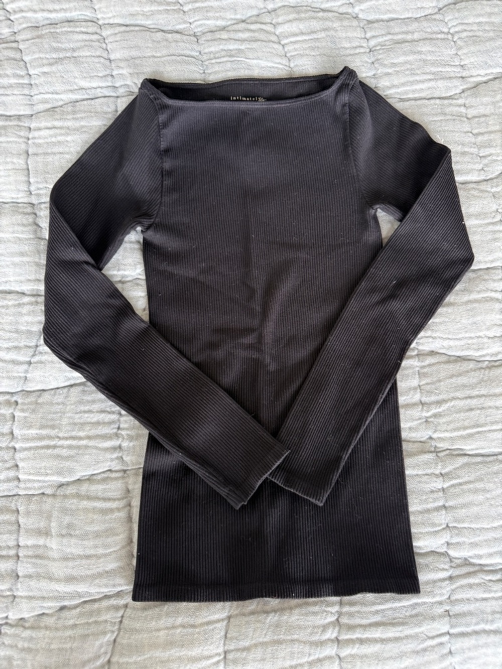 Intimately free people black ribbed long sleeve